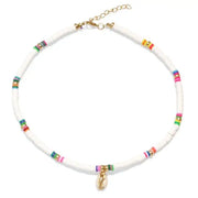 Colorful Surfer Necklace - White