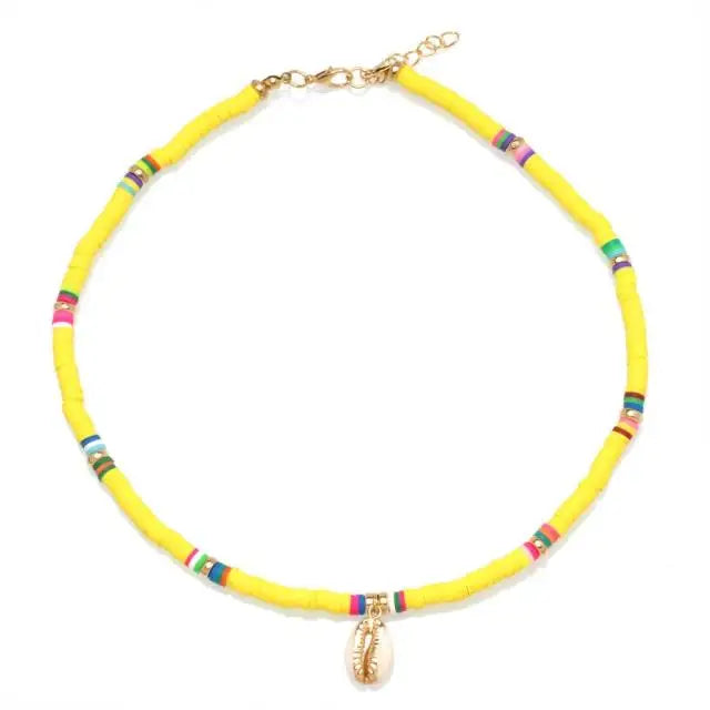 Colorful Surfer Necklace - Yellow