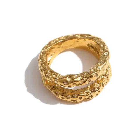 Coral Reef Texture Ring-shell ring-seaweed golden ring