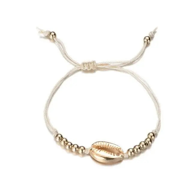 Corded Shell Bracelet - Gold