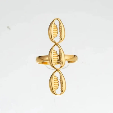 Cowrie Charm Open Ring