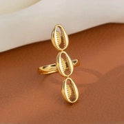 Cowrie Charm Open Ring