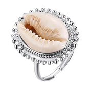 Sliver_cowrie-halo-bead-ring-cowrie ring-shell ring-beaded caorie ring-golden cowrie ring