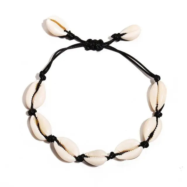 Cowrie Shell Cord Anklet