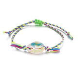 Cowrie Shell Cord Bracelet-beach outfit jewelry-cord bracelet-cowrie bracelet-shell jewelry-seashell jewelry-boho chic jewelry-bohemian jewelry-