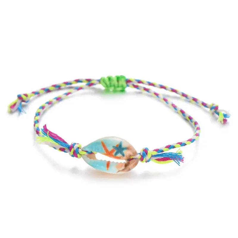 Cowrie Shell Cord Bracelet-beach outfit jewelry-cord bracelet-cowrie bracelet-shell jewelry-seashell jewelry-boho chic jewelry-bohemian jewelry-