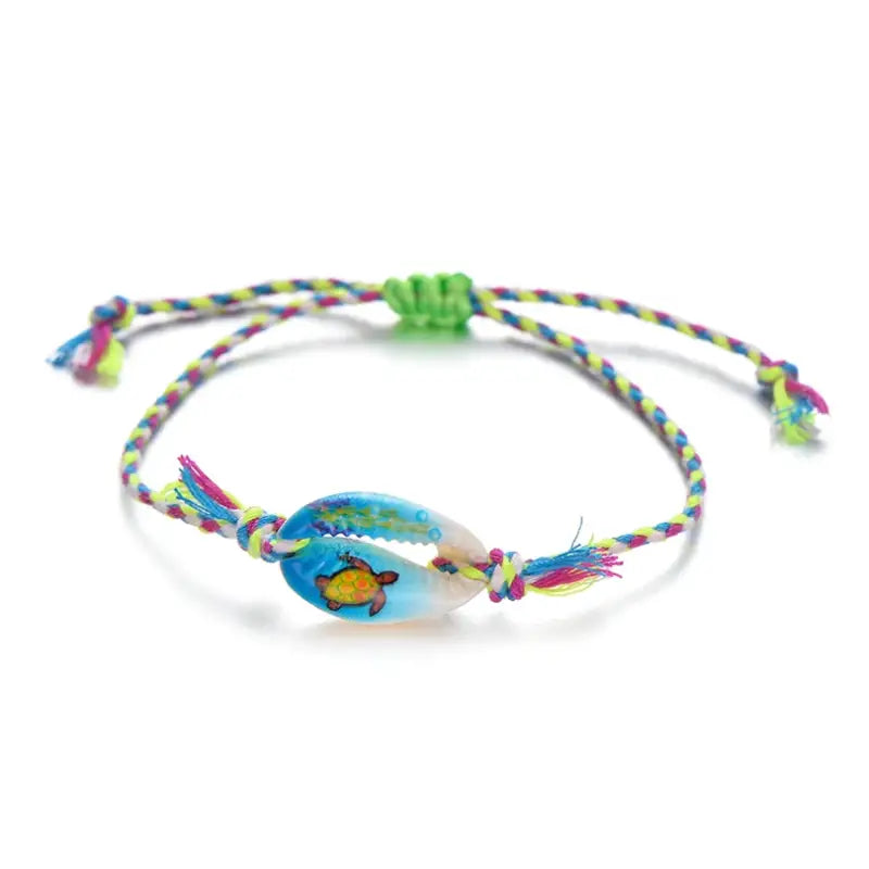 Cowrie Shell Cord Bracelet-beach outfit jewelry-cord bracelet-cowrie bracelet-shell jewelry-seashell jewelry-boho chic jewelry-bohemian jewelry-