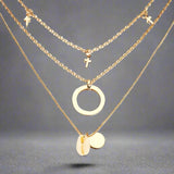 Cowrie Shell Disk Necklace shell necklace-layered necklace-