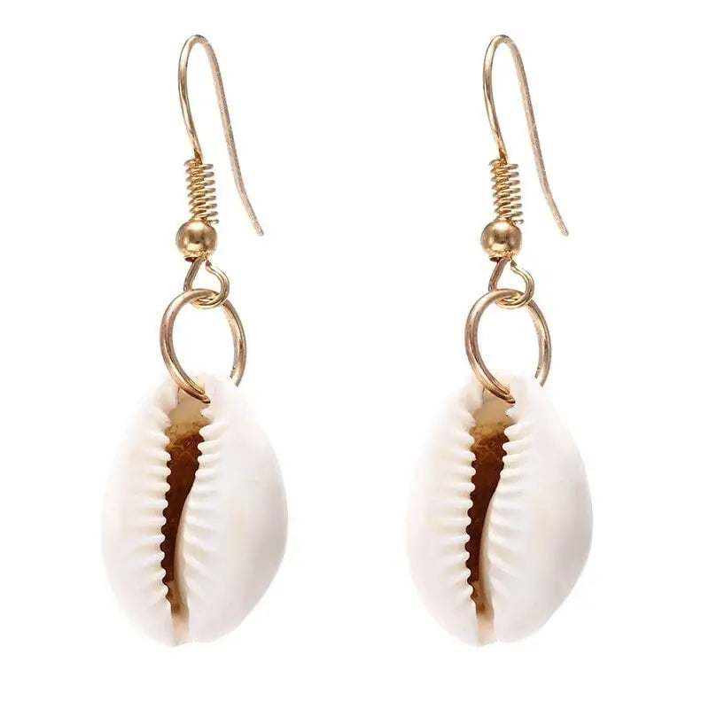 Cowrie Shell Earrings - Gold