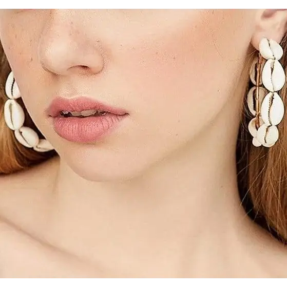 Cowrie Shell Hoops