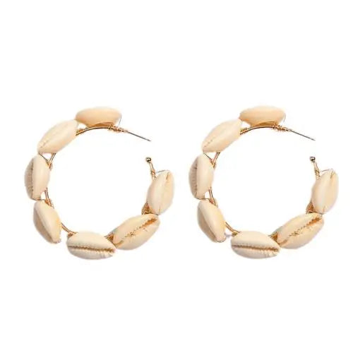 Cowrie Shell Hoops