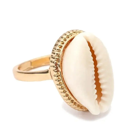 Cowrie Shell Ring-beach style- boho chic style