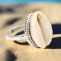 Cowrie Shell Ring-beach style- boho chic style-shell ring-beach outfit ring