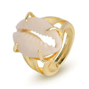 Cowrie Silhouette Ring_shell ring-golden cowrie ring