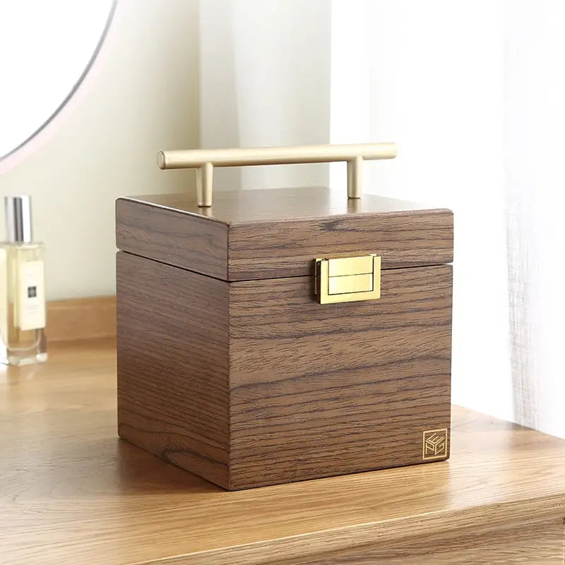 Cube Design Wooden Jewelry Box