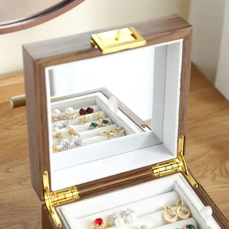 Cube Design Wooden Jewelry Box