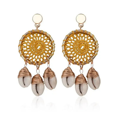 Dreamcatcher and Cowrie Shell Earrings