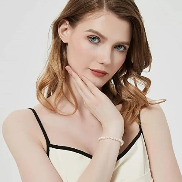 Elegant Pearl Drop Bracelet-sterling silver shell bracelet-shell jewelry-shell bracelet