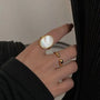 Ellipse Gold Shell Ring-shell ring-shell jewelry-beach outfit ring-beach style-boho style-bohemian jewelry-wedding style ring

