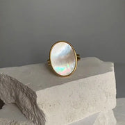 Ellipse Gold Shell Ring - Color / resizable