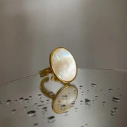 Ellipse Gold Shell Ring - Color / resizable