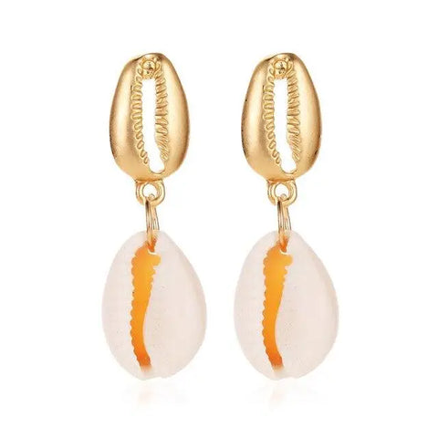 Gold Cowrie Earrings