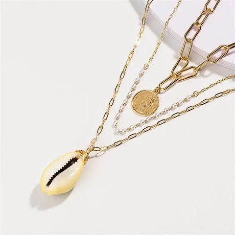 Gold Cowrie Necklace