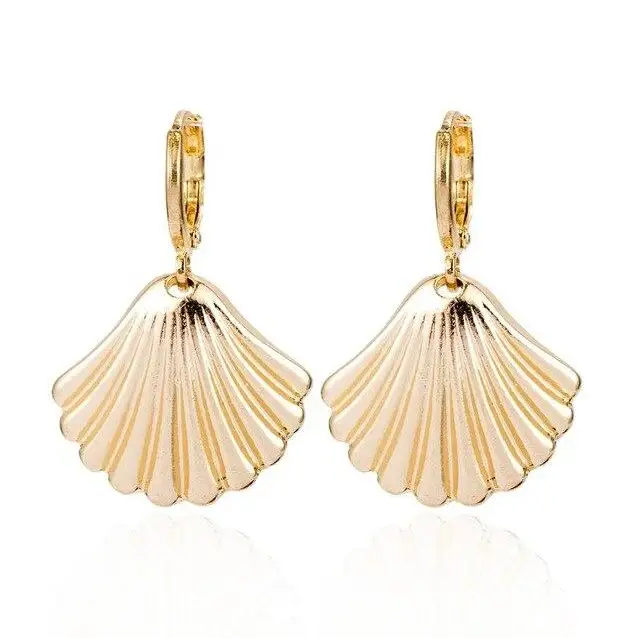 Gold Scallop Shell Earrings