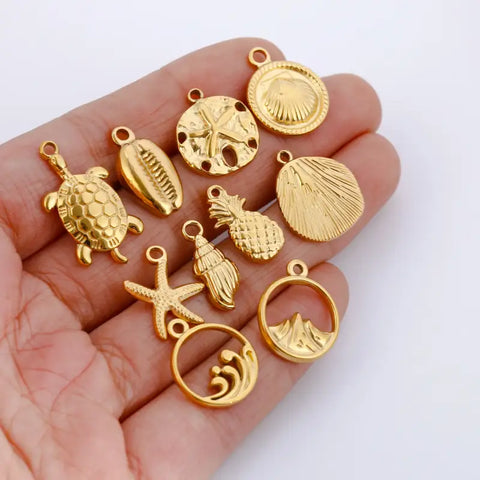 Gold Shell Charms