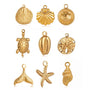 Gold Shell Charms-Shell Charms-shell jewelry-shell pendants-boho chic style-bohemian jewelry-beach outfit jewelry 
