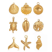 Gold Shell Charms