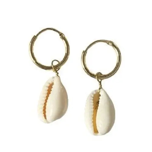 Gold Shell Hoops