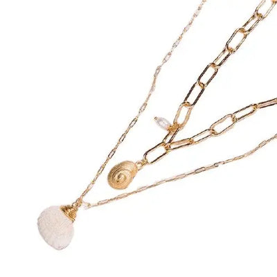 Gold Shell Long Necklace