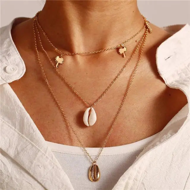 Gold Shell set necklace