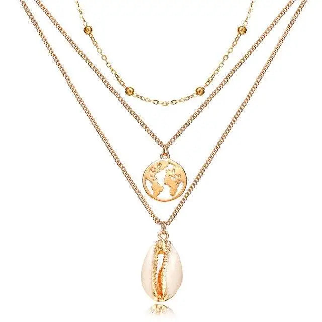 Golden Charm Shell Necklace