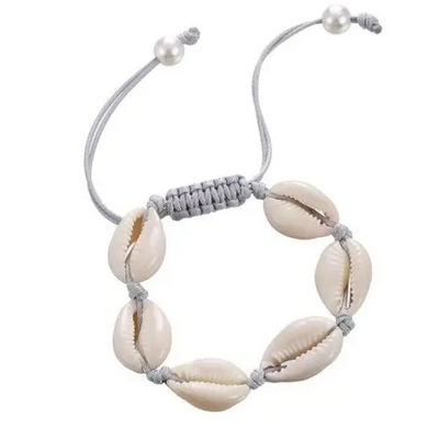 Gray Cowrie Shell Bracelet