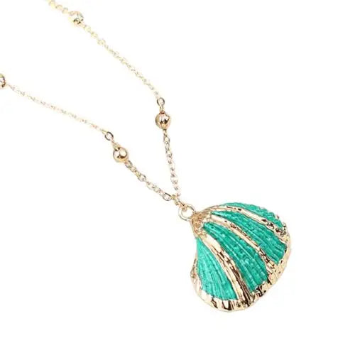 Green Shell Pendant Necklace