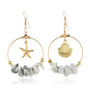 Grey Stone Shell Earrings