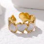 gold heart shape shell ring-shell ring-nacre heart shape shell ring-shell jewelry-beach outfit ring-beach style-boho style-bohemian jewelry-wedding style ring
