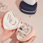 Heart - Shaped Leather Pocket Jewelry Box