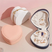 Heart - Shaped Leather Pocket Jewelry Box