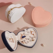 Heart - Shaped Leather Pocket Jewelry Box