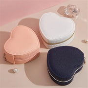 Heart - Shaped Leather Pocket Jewelry Box