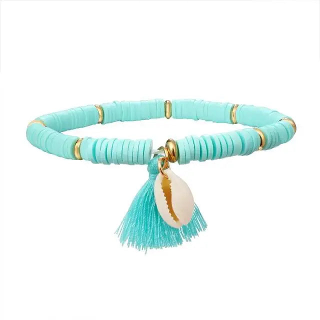 Heishi Shell Bracelet - Blue Sky