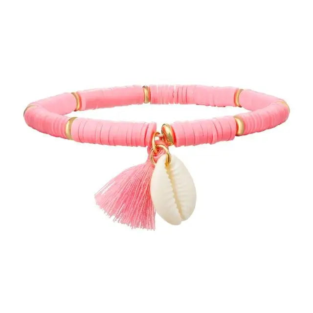 Heishi Shell Bracelet - Pink