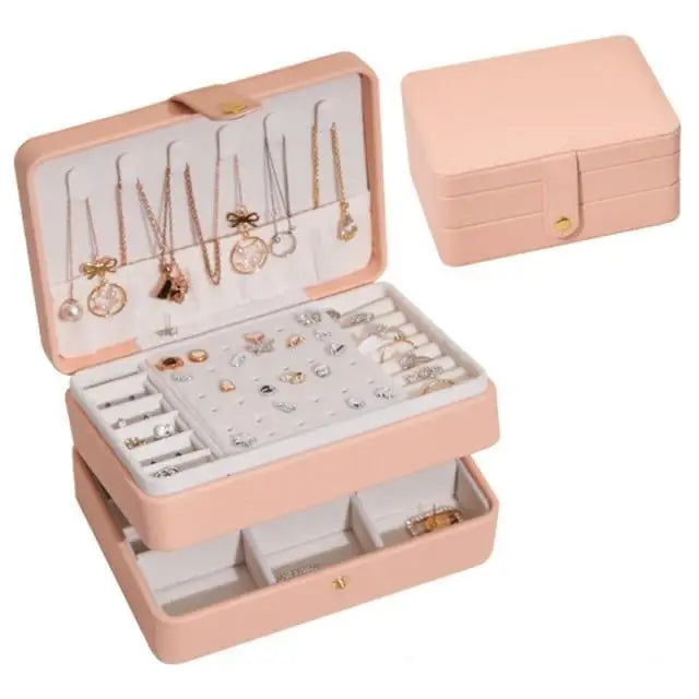Leather Jewelry Box - Pink