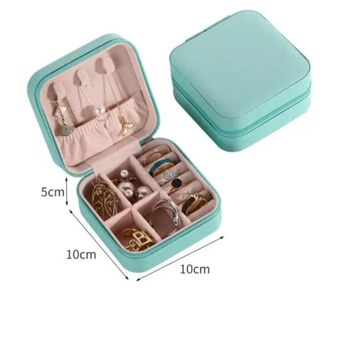 Leather Pocket Jewelry Box - Blue