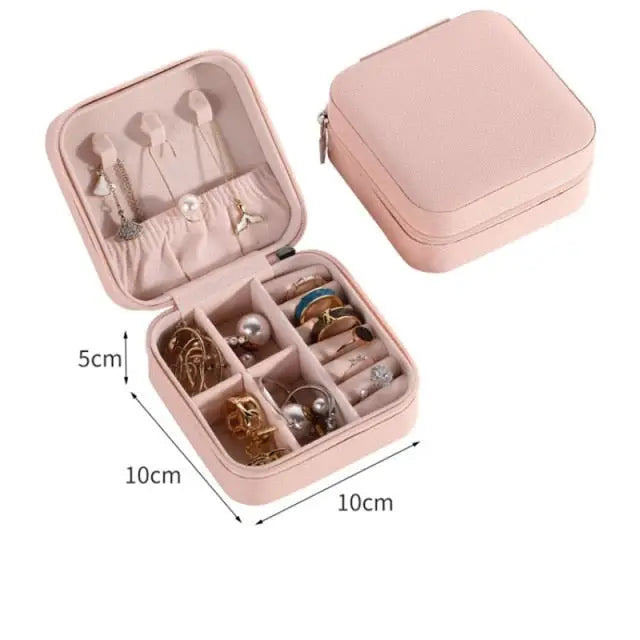 Leather Pocket Jewelry Box - Pink