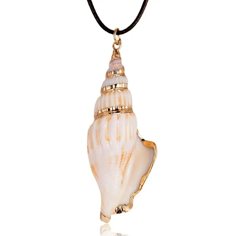 Leather Shell Necklace