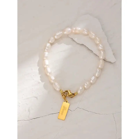 Love Tag Pearl Bracelet